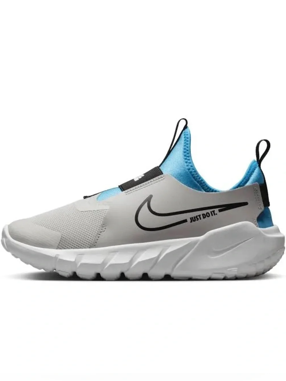 Nike FLEX RUNNER 2 PS 'LIGHT IRON ORE BLUE LIGHTNING' Lace Free Booty Style